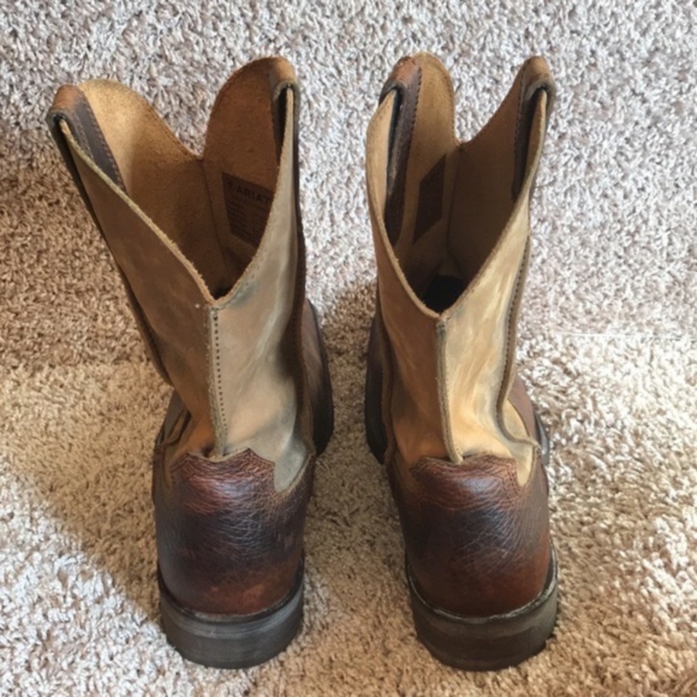 Ariat Men’s Rambler Brown Earth Leather Western Work Distressed Boots size 9 D